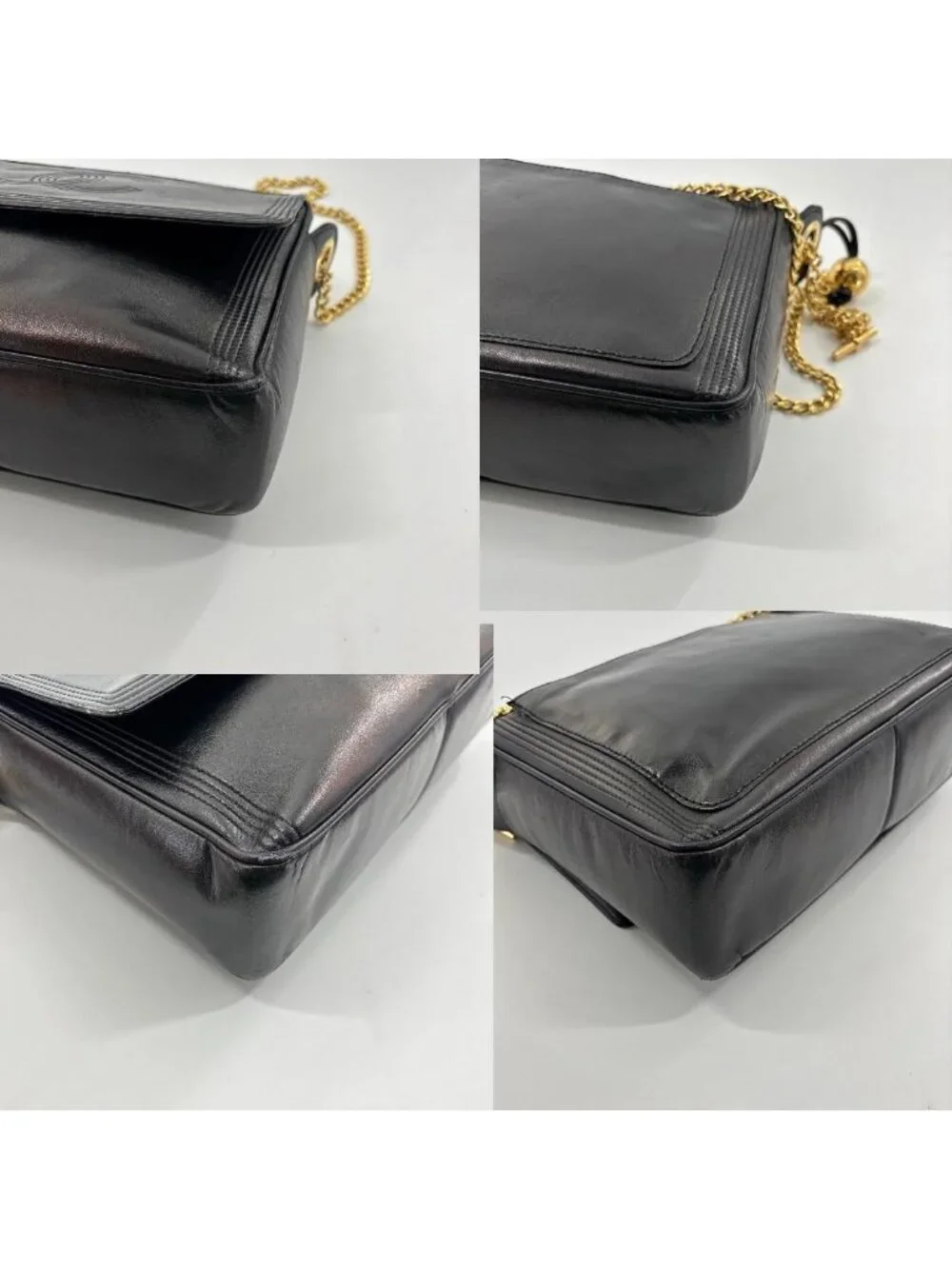 Chanel Lambskin CC Logo Shoulder Bag Black